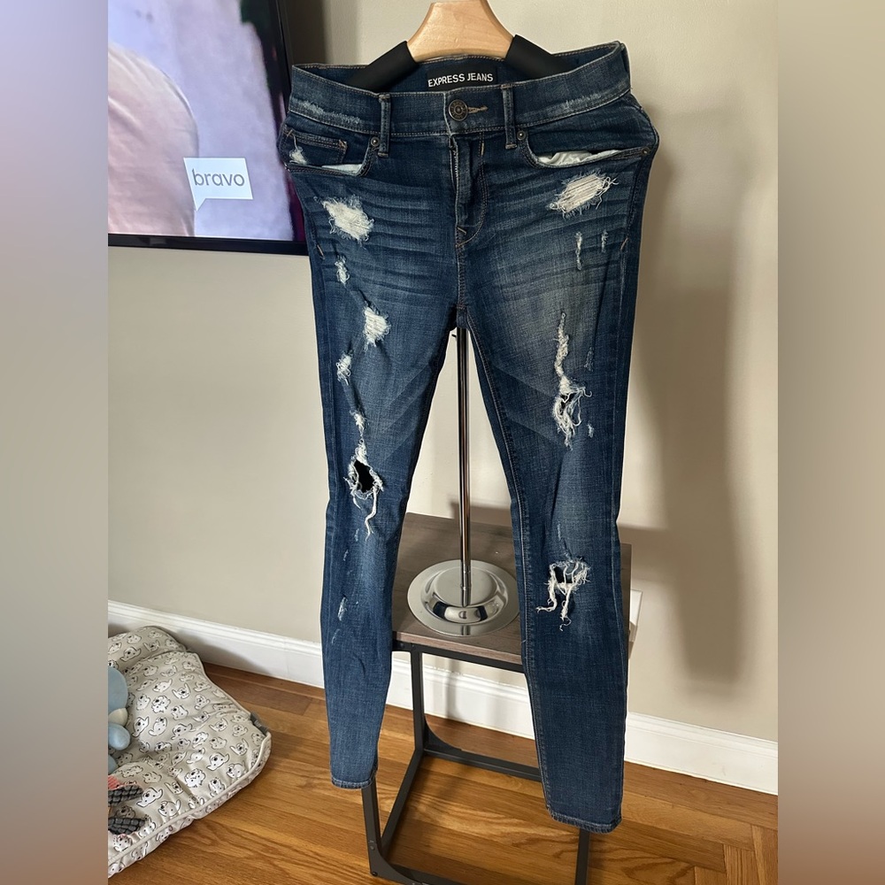 EXPRESS Distressed Blue Jeans
